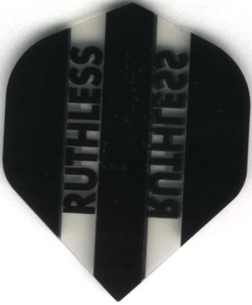 BLACK/CLEAR RUTHLESS Dart Flights: 3 per set