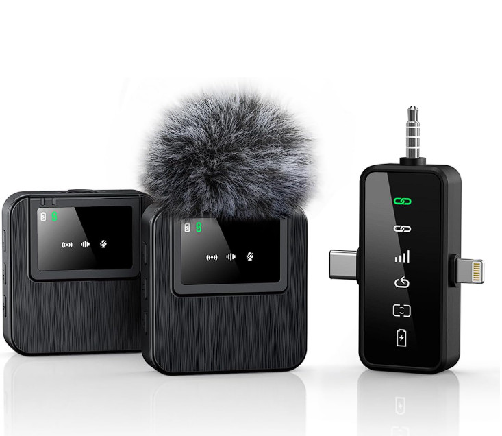 ProWave 3-in-1 Wireless Lavalier Microphone – 328ft Range, 20-Hour Battery