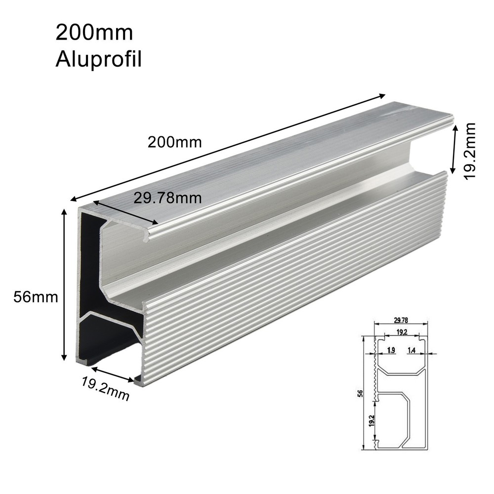1Pcs Pv Solar Panel Accessories Solar Module Bracket Mounting Rail 20CM // New