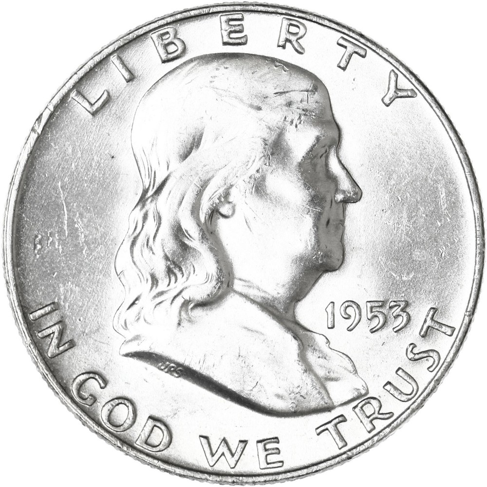 1953 D Franklin Half Dollar 90% Silver BU
