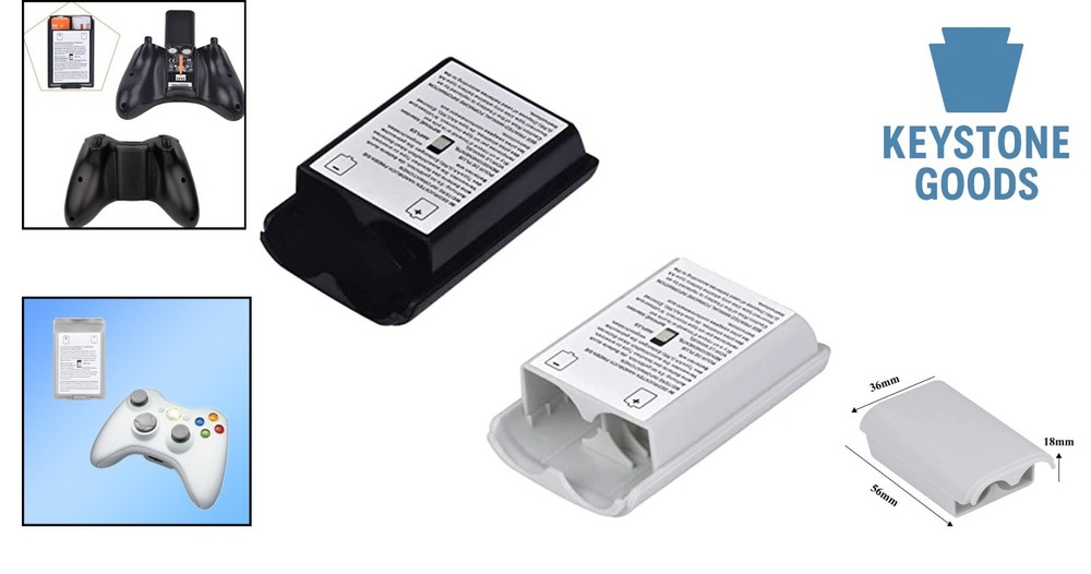 2 Pack Xbox 360 Wireless Controller Battery Covers - Black & White Replacemen...