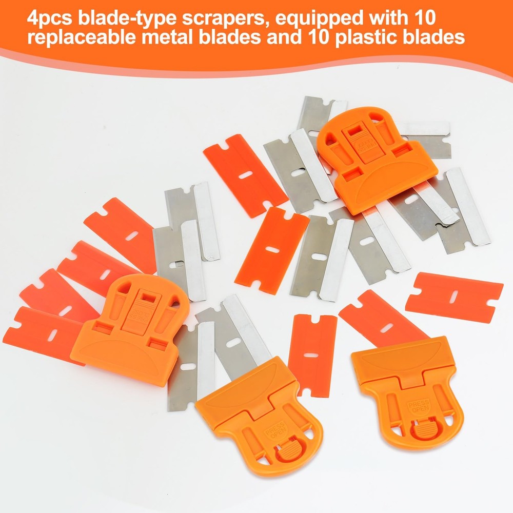 WEGAZ-4 Pcs Mini Plastic Razor Blade Scraper Tool-Suitable for Cleaning...