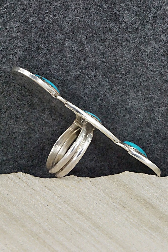 Turquoise & Sterling Silver Ring - Priscilla Reeder - Size 8.5
