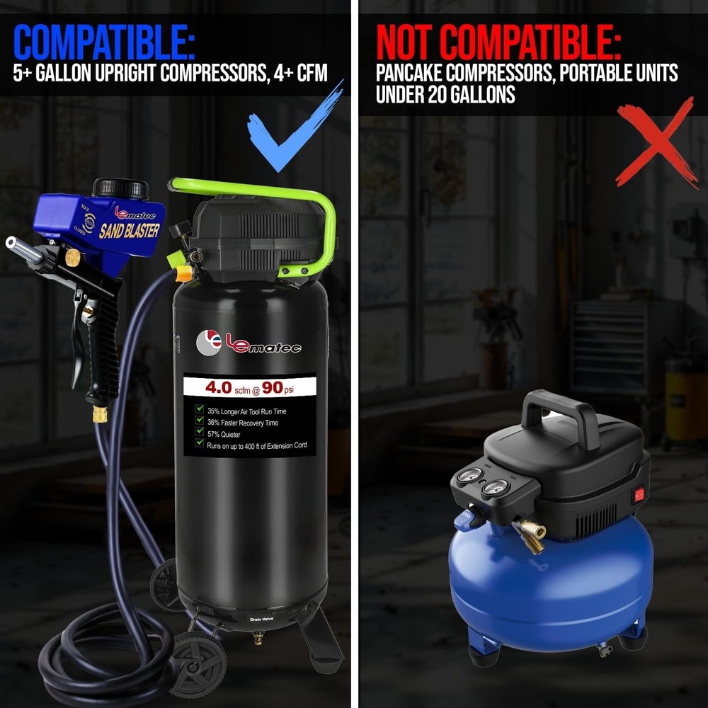 Sandblaster Gun Kit for Air Compressor, 150 PSI