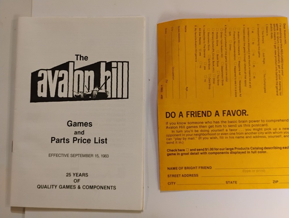 Powers & Perils Boxed Set (1984) Avalon Hill Complete + Bonus Book