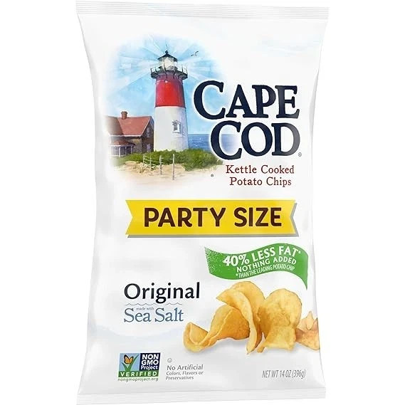 Cape Cod Potato Chips, Original Kettle Chips, 14 oz Party Size