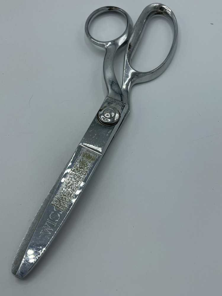 Vintage Wiss Chromium Plated Scissors 9" Pinking Sharp Box Tags