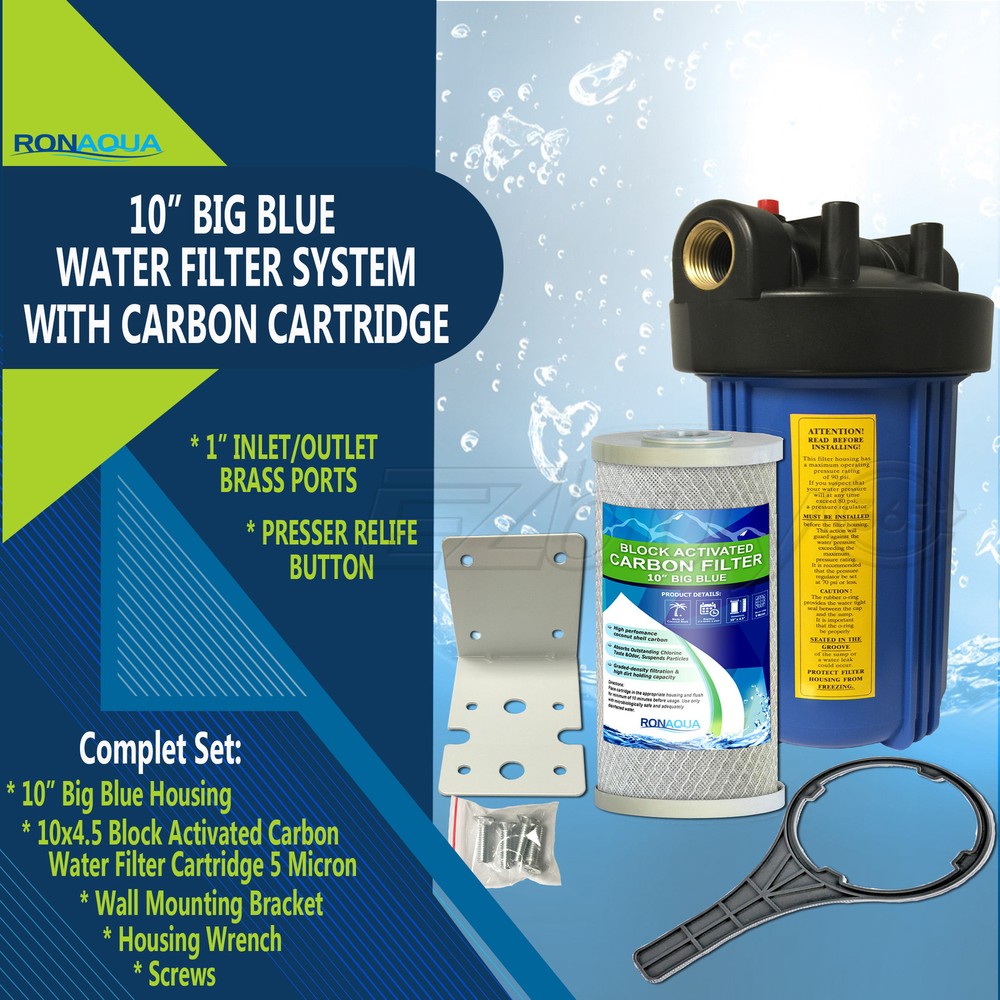 10" Big Blue Whole House System with 4.5x10” Carbon Block Water Filter