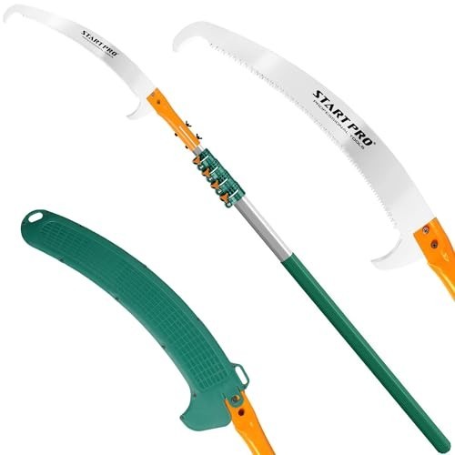 18ft Telescopic Tree Pruning Saw - Lightweight Extendable Pole Saw with Sharp Bl