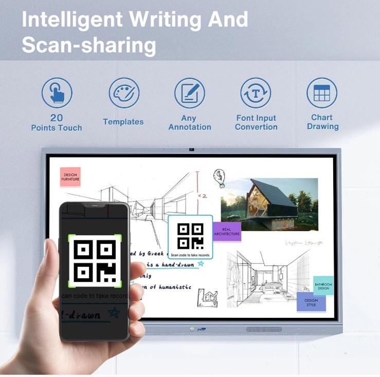 JYXCN Smart Board Collaboration Hub, 65” Digital Interactive Whiteboard Display