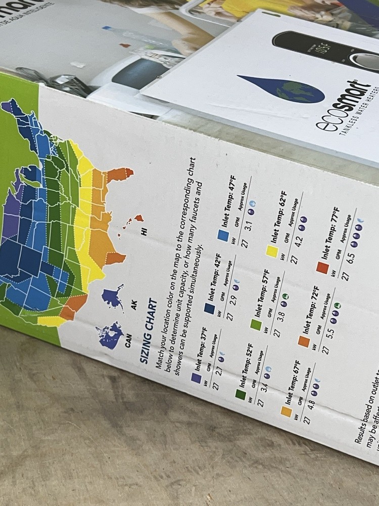 EcoSmart ECO 27 Electric Tankless Water Heater, 27 KW at 240 Volts, 112.5 Amps