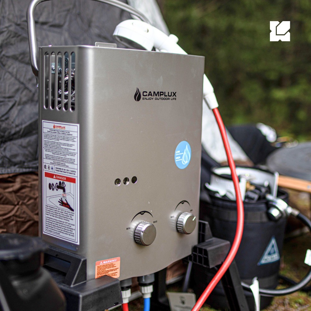 Camplux 5L Portable Propane Water Heater & Carry Bag Instant Hot Shower Outdoor