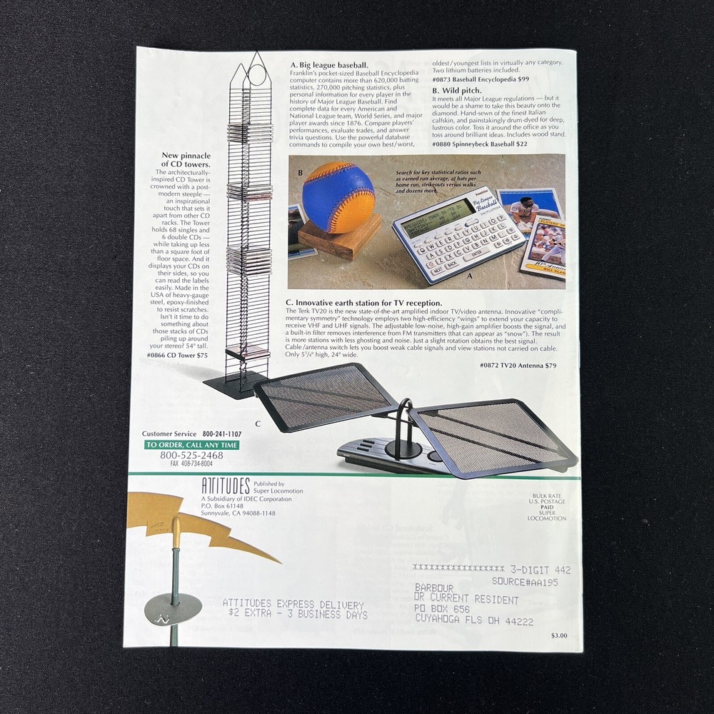 Vintage Attitudes Fall 1992 Gift Electronics Home Goods Catalog 43 Pages