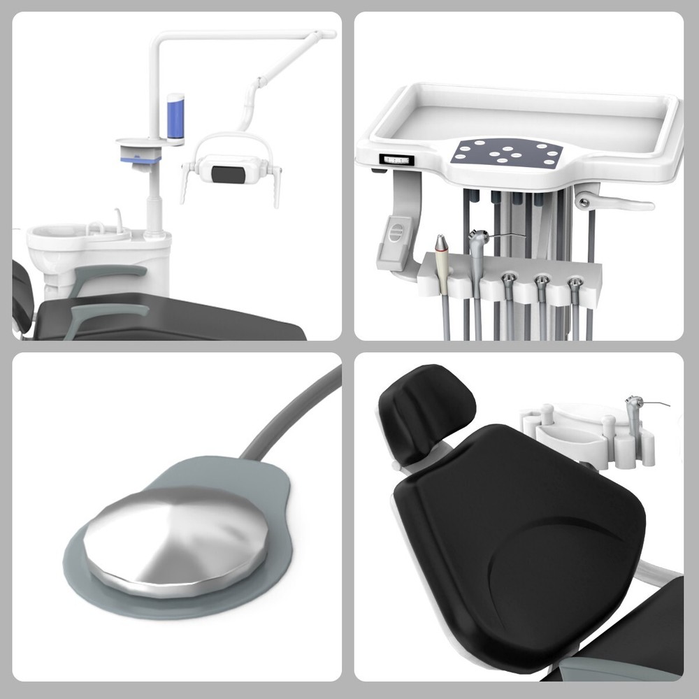 Dental Unit Chair Computer Controlled DC Motor Ceramic spittoon +Doctor Stool US