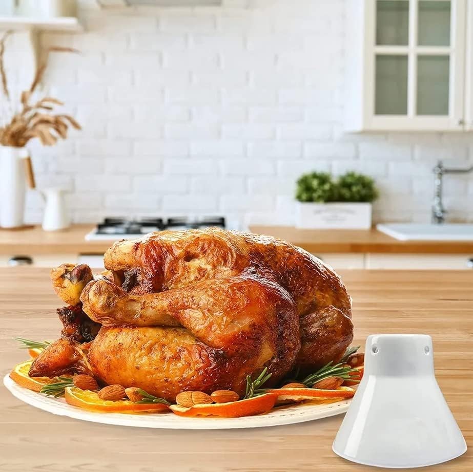 1-Pcs Ceramic Chicken Roaster Rack Beer Can Chicken Stand Vertical Poultry