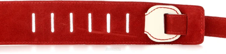 Fender John 5 Capsule Collection Leather Strap - Arctic White/Red Suede