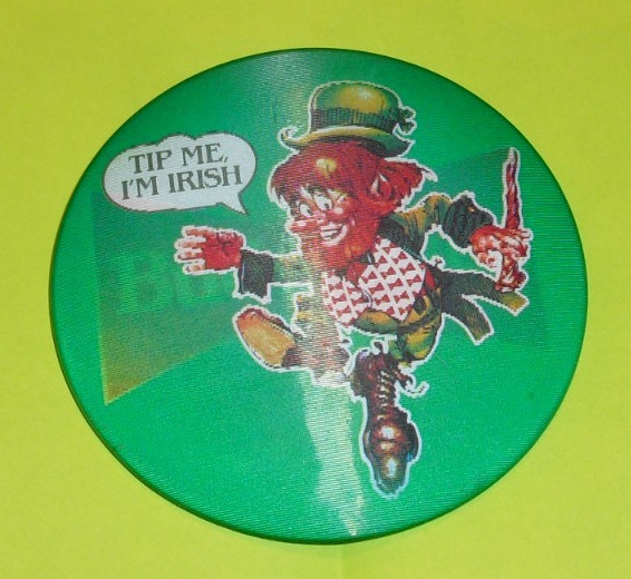 Budweiser Tip Me I'm Irish St. Patrick's Day Pinback Button Pin Flasher 3" Round