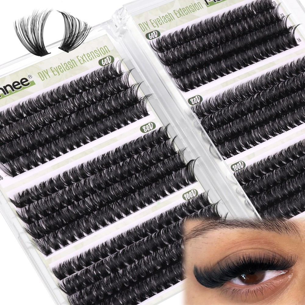D-Curly Cluster Eyelash Extensions 480Pcs Volume Lash Extensions DIY Eyelash ...