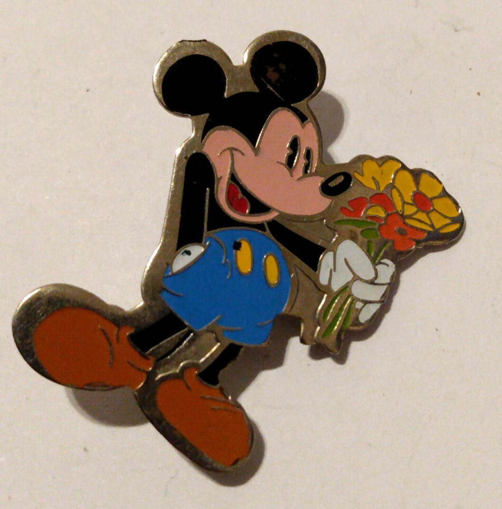 Multicolor Mickey Mouse Flower Bouquet Lapel Pin