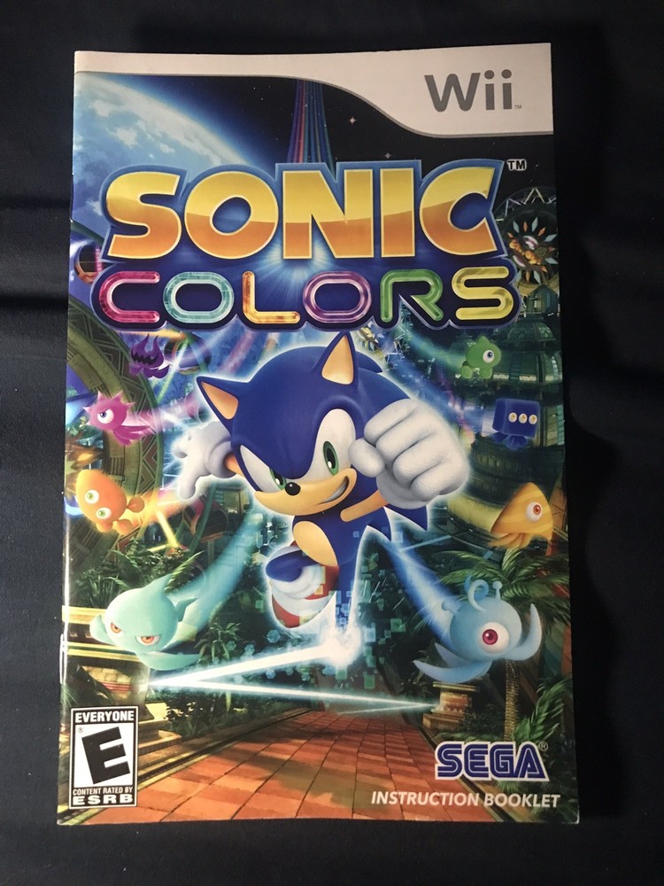 Sonic Colors (Nintendo Wii, 2010) Authentic Original MANUAL ONLY (No Game)