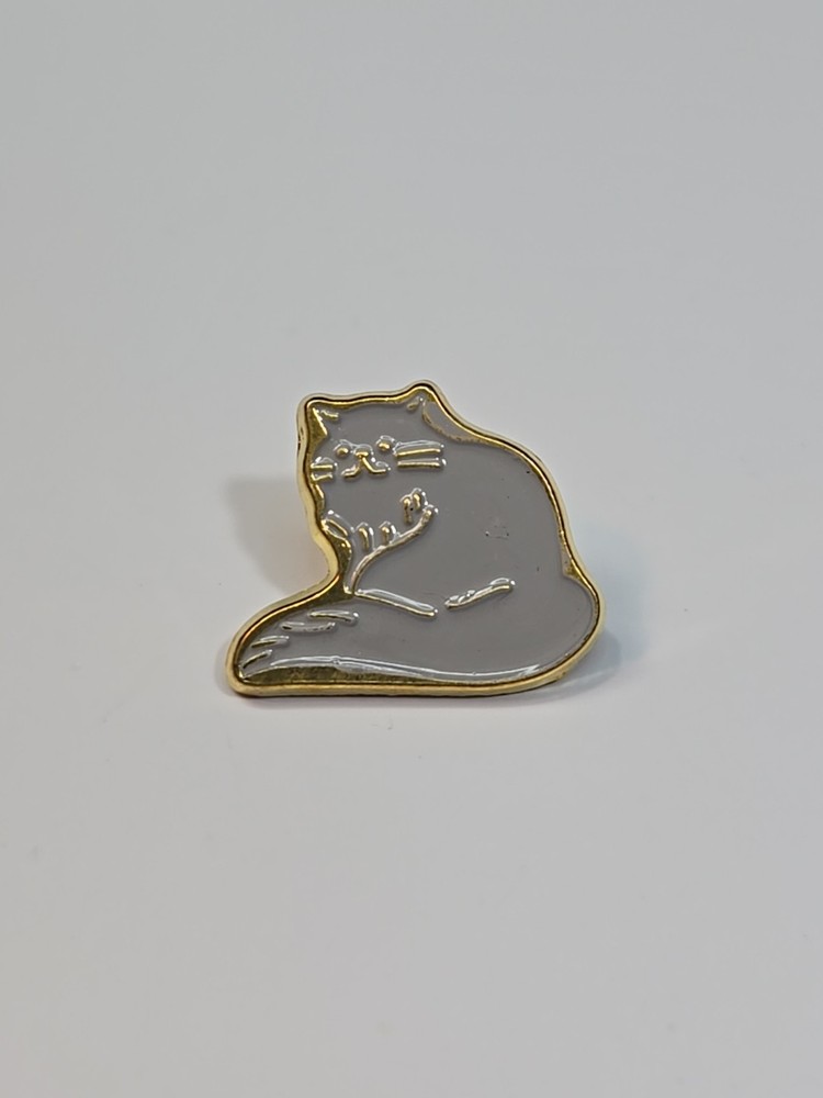 Gray Cat Lapel Pin Small Size