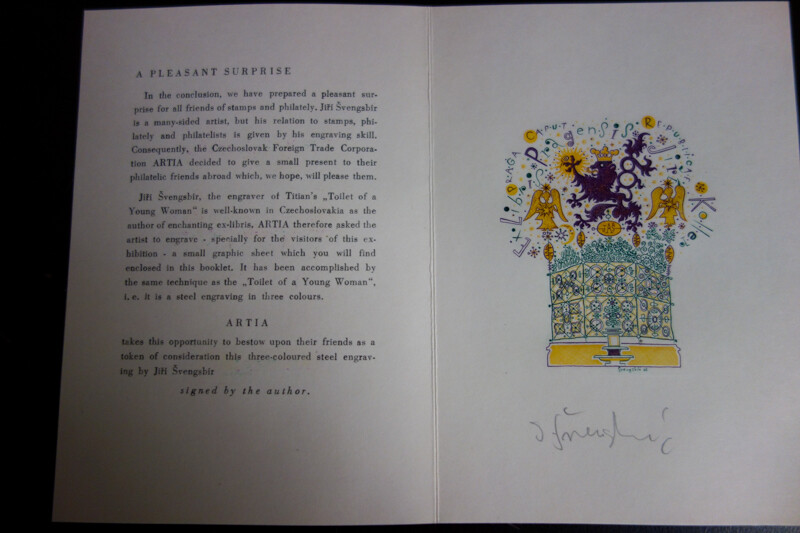 Czechoslovakia Stamps Hand Painted Color Program Card