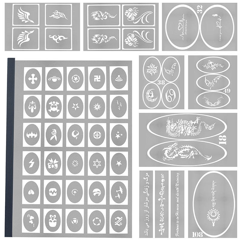 Reusable Airbrush Temporary Tattoo Stencil Art Designs Template 281 Pattern
