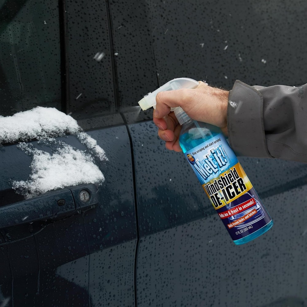 Quick Action 17 Fl Oz Windshield De-Icer Spray - Cleans & Protects Glass