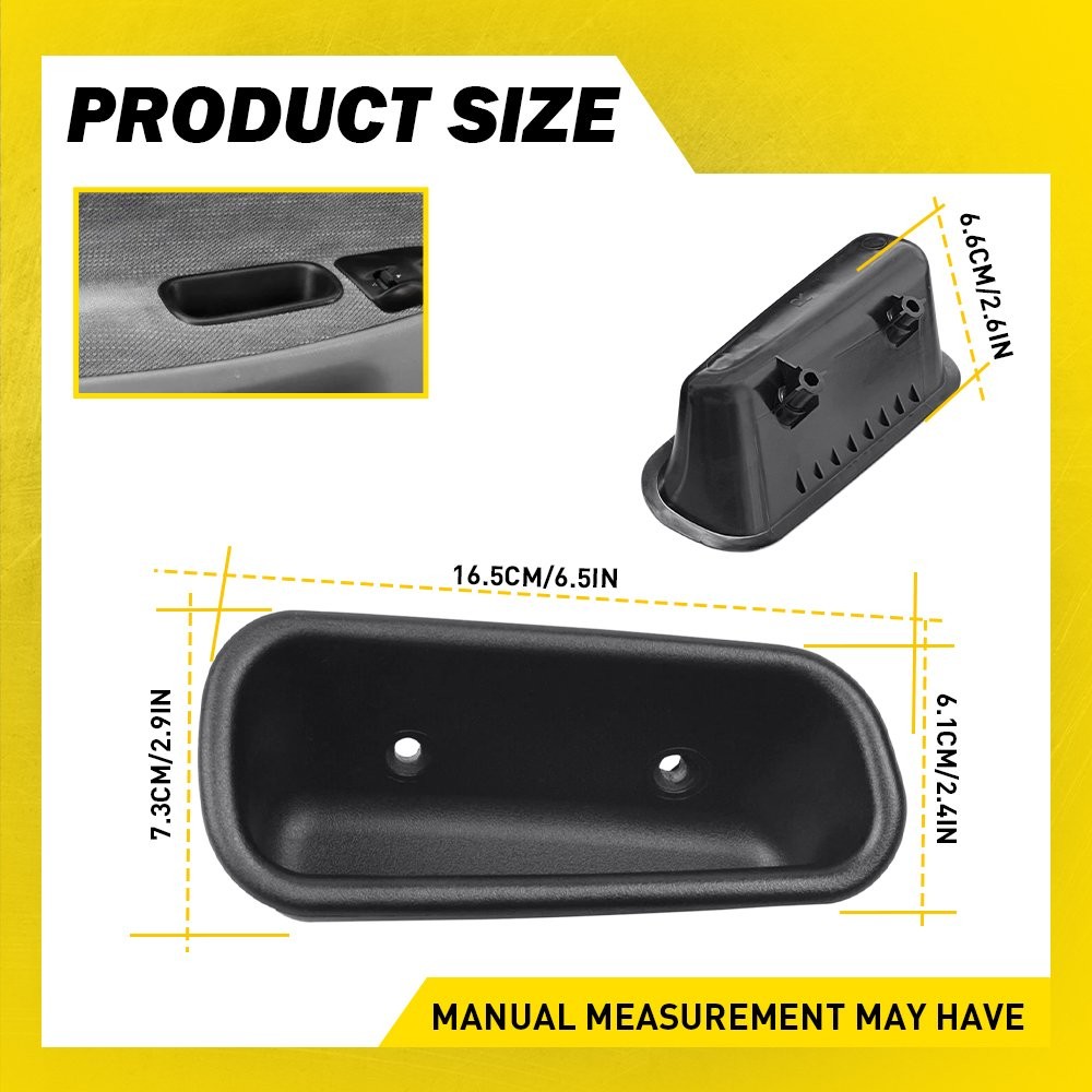 2X Front Door Pull Handle Cup Panel Armrest Cups For Dodge Ram 1500 2500 3500