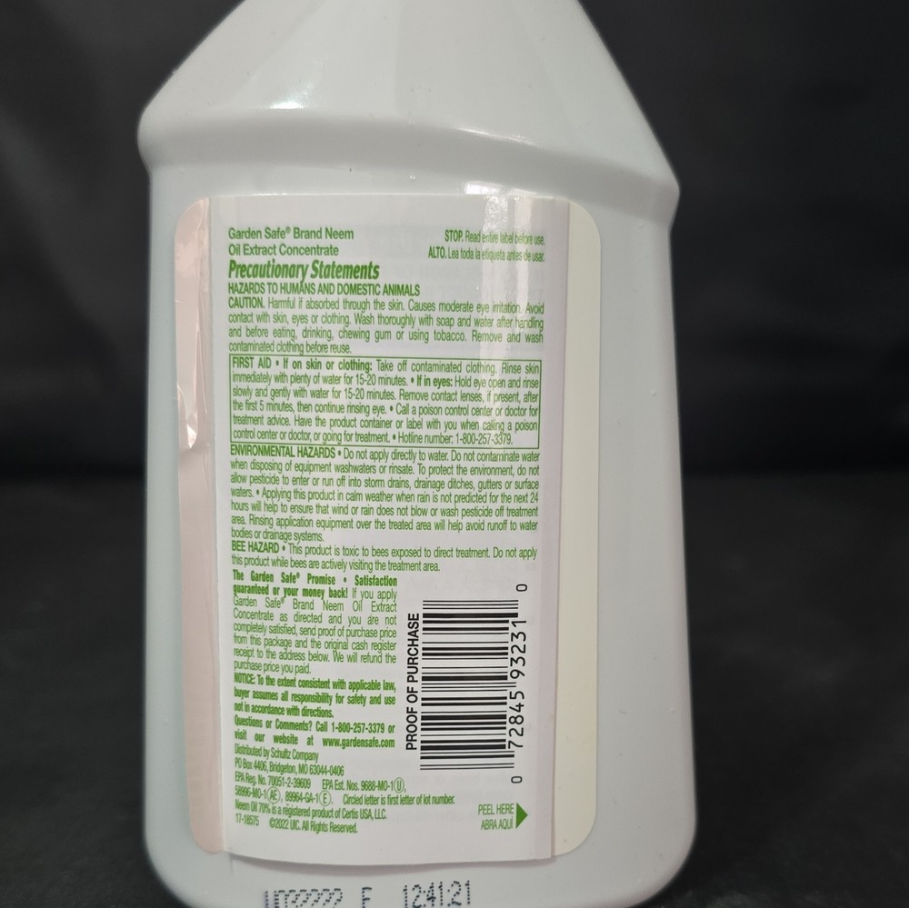 Garden Safe Neem Oil Extract Concentrate 10 fl oz