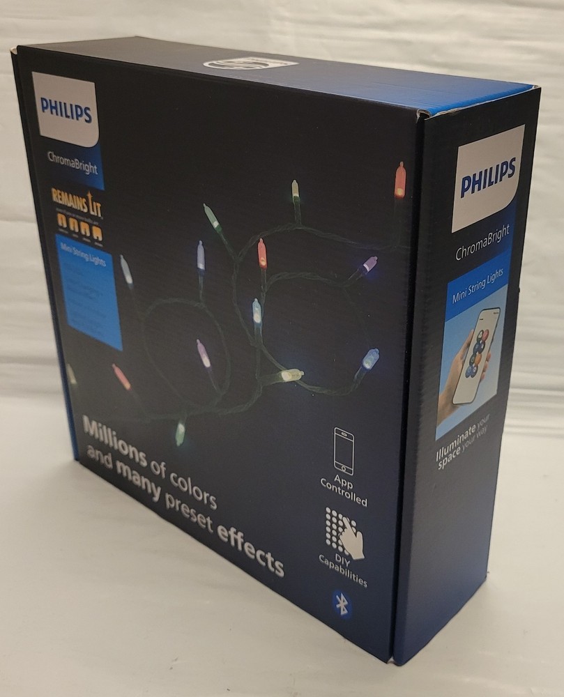 Philips Chromabright 150 Ct Mini String Lights 49’ App Control Christmas Holiday