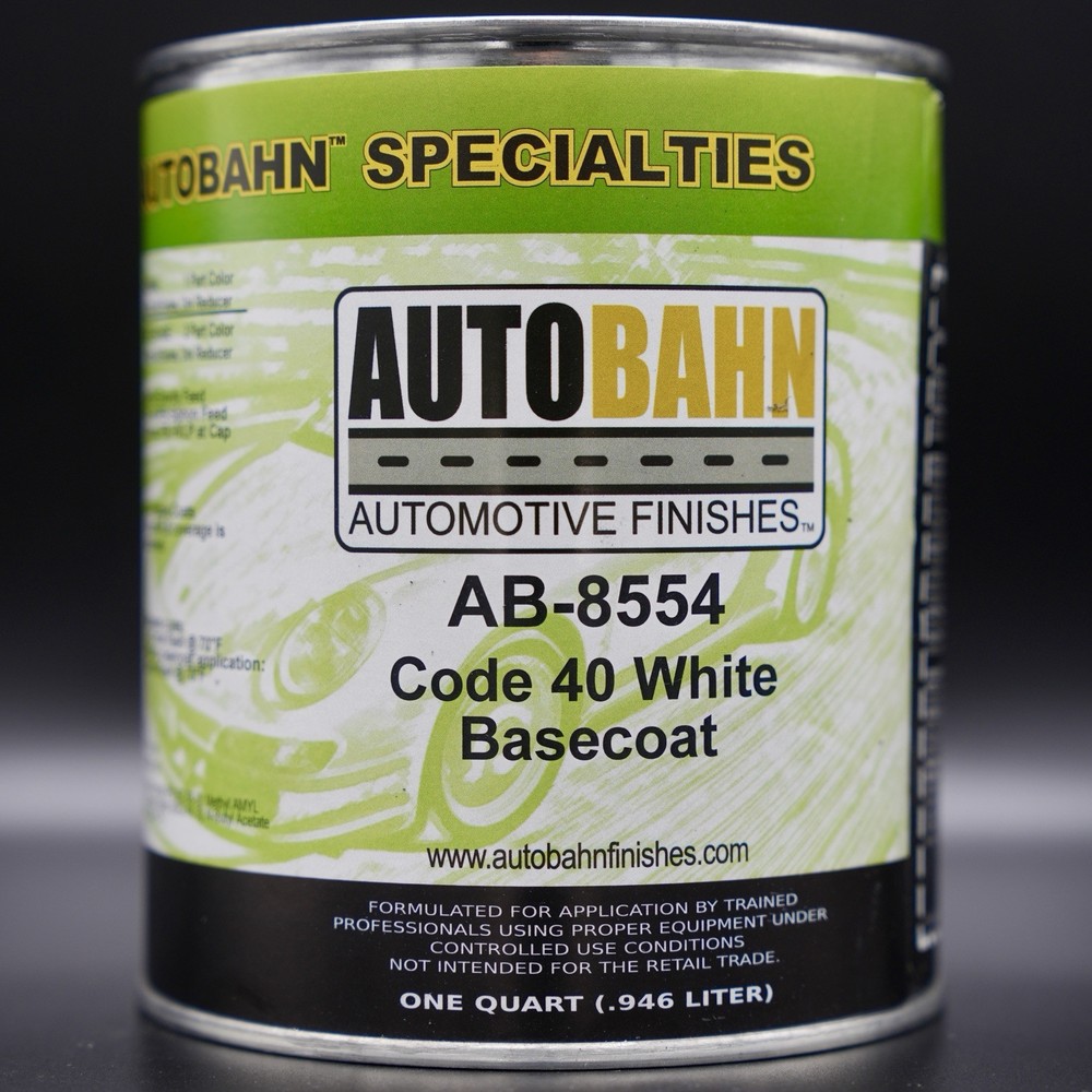 Autobahn AB-8554 Code 40 White Basecoat QUART! GM Code WA8554 Automotive Paint