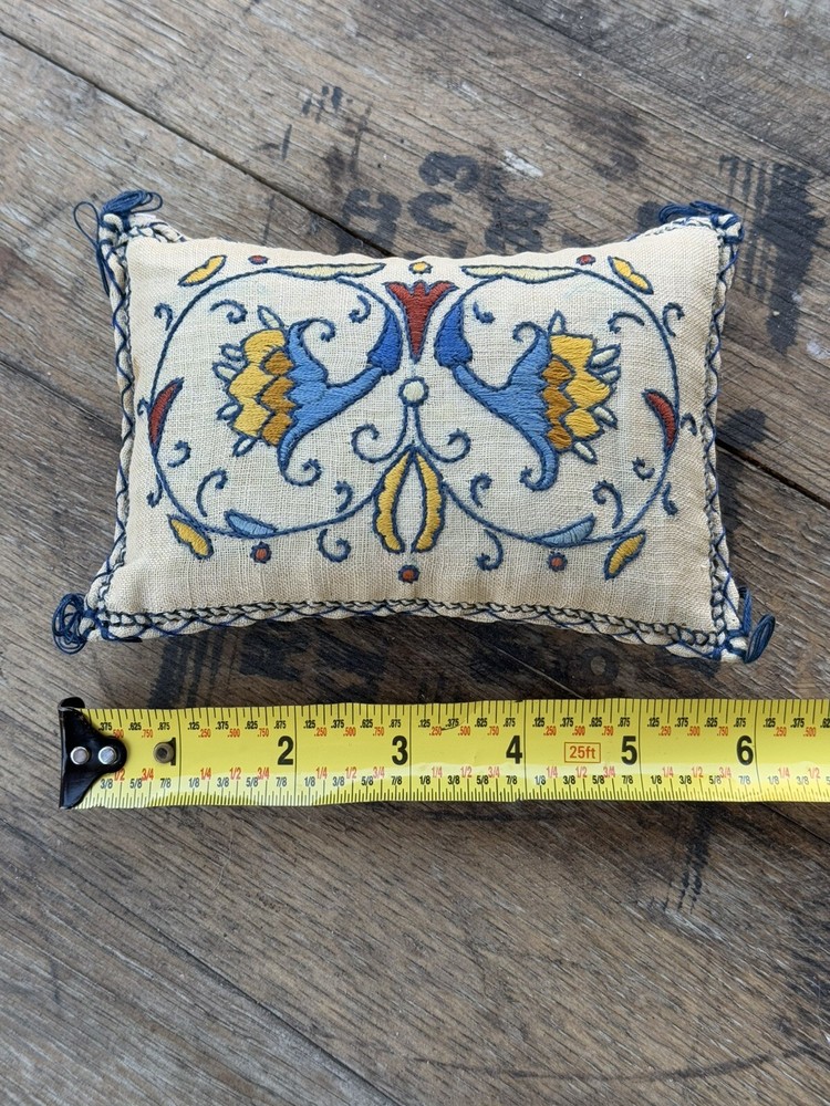 Antique Crewel Work Pin Cushion