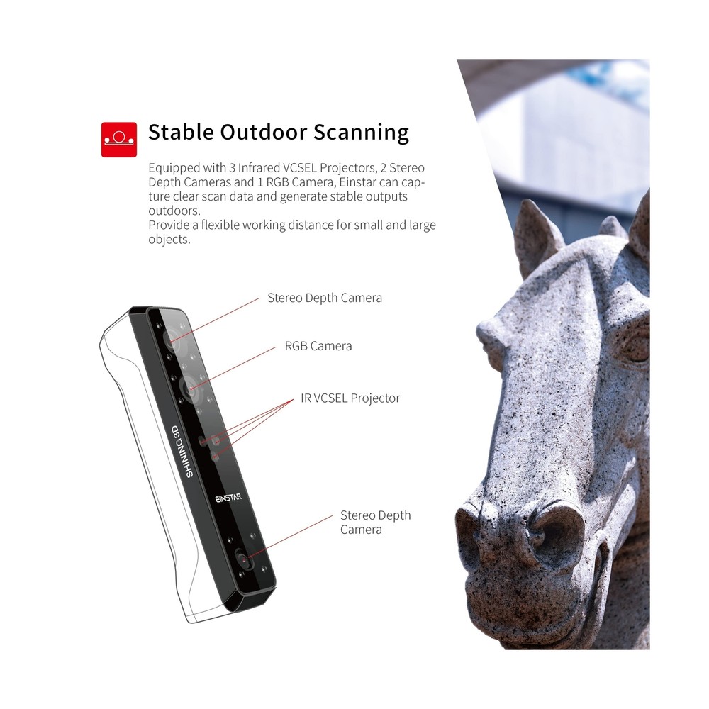 Shining 3D Einstar Handheld 3D Scanner with Detail-Oriented Enhancement Techn...