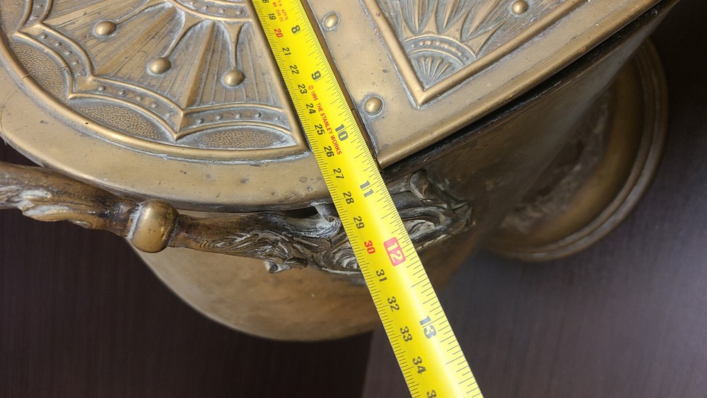 Victorian Brass Helmet Coal Scuttle - Coal Bucket