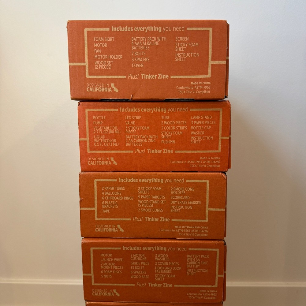 KiwiCo Tinker Crate STEM Science Engineering Kit Bundle 7 Boxes Ages 9+ NEW