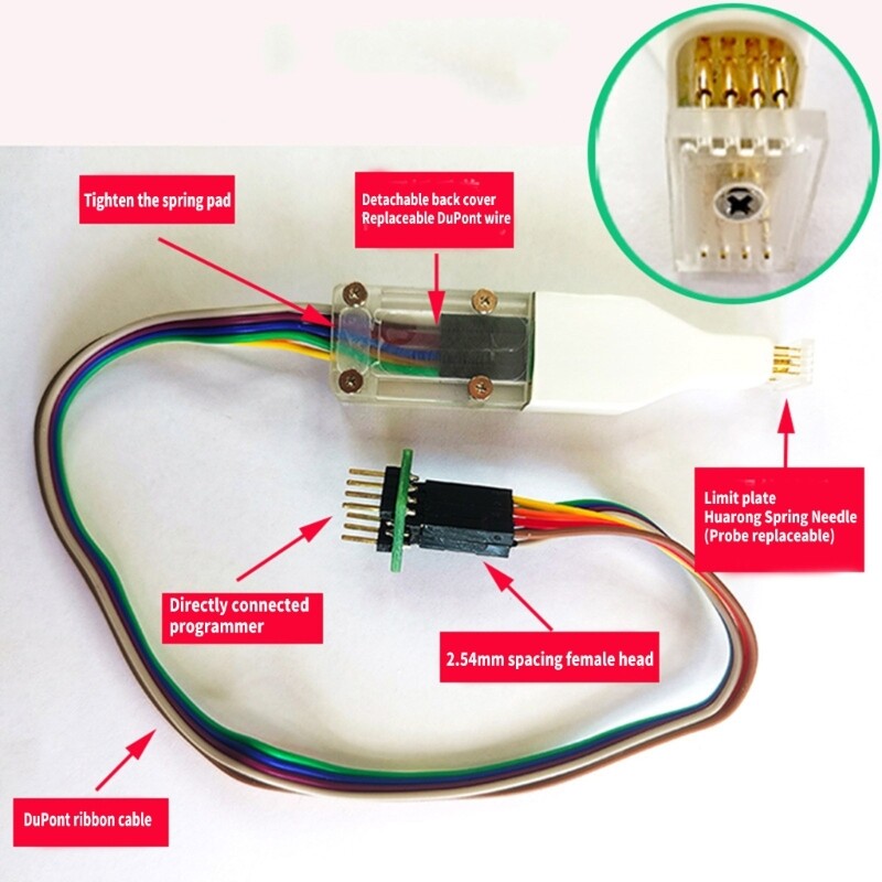 SOP8 150mil Connectors Test Clip Cable 4.4mm Space For EEPROM Programming