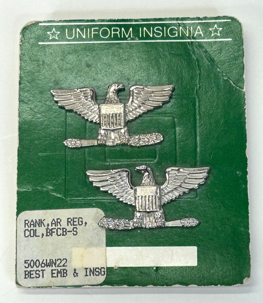 Vintage US Army Colonel Collar Rank Pins