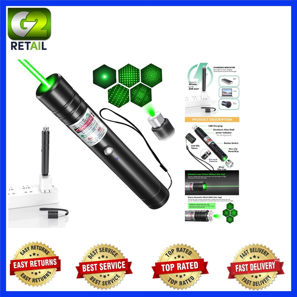 Multi-Function USB Rechargeable Laser Pointer with Pattern Projection for Cats