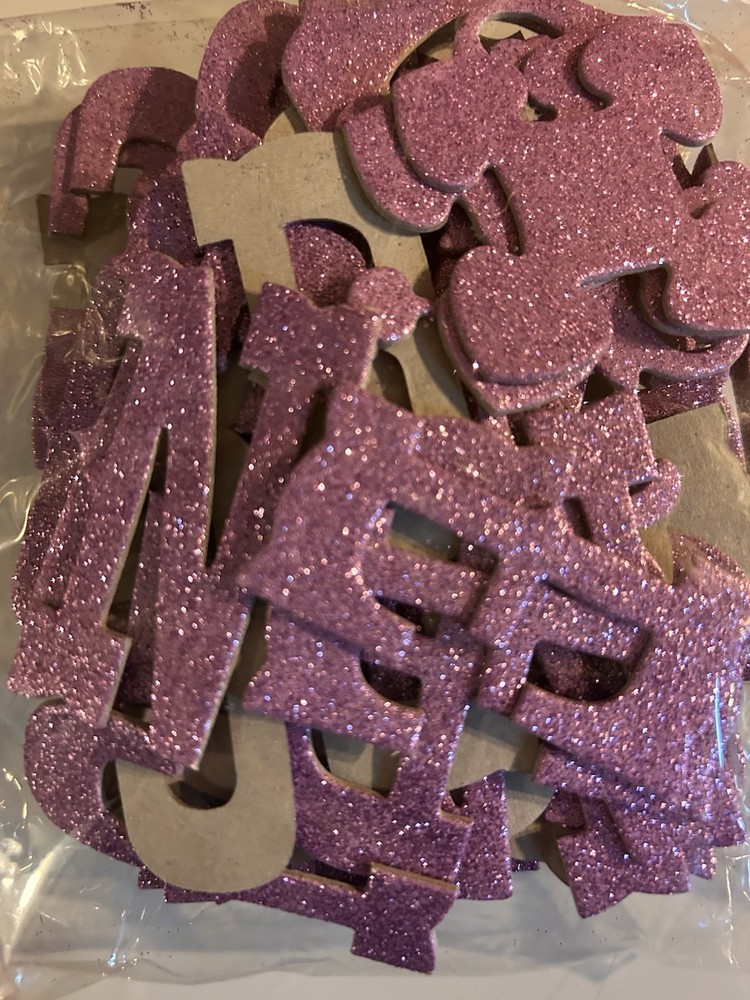 200-piece Assorted Shapes & Alpha Glitter Chipboard