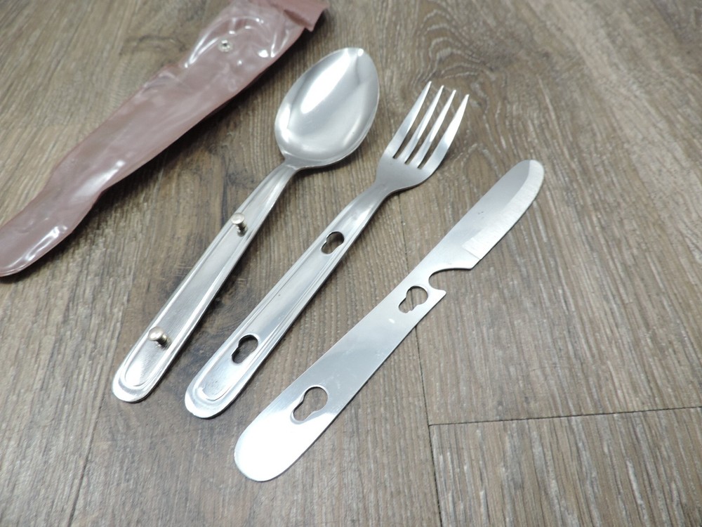 Camping Solid Stainless-Steel Interlocking Utensil Set Japan