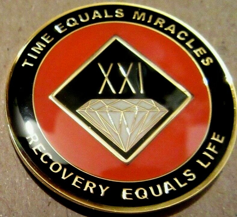 Narcotics Anonymous 21 Year Orange Medallion NA Clean Coin Chip Token