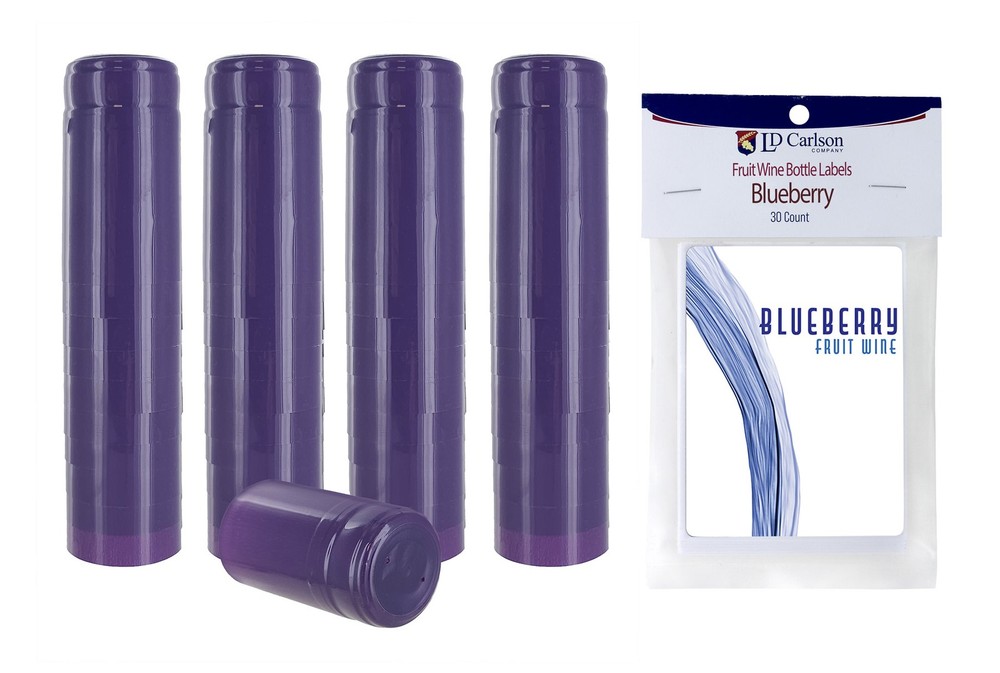 Professional Blueberry Fruit Wine Labels With Purple PVC (30 count)