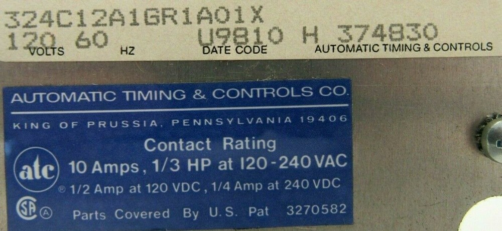 NEW ATC 324C12A1GR1A01X CAM PROGRAMMER SWITCH 120V