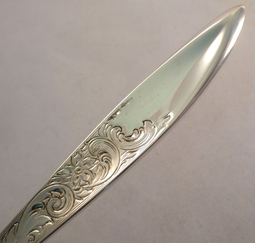 White Paisley-Gorham Sterling Table Serving Spoon