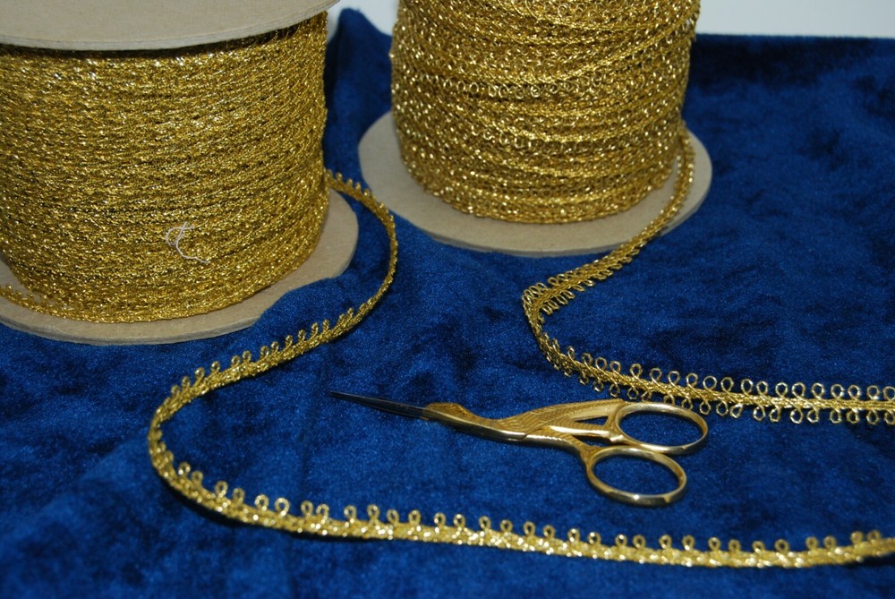 Gold or Silver Picot loop metallic braid trims sold by the yard- see variations