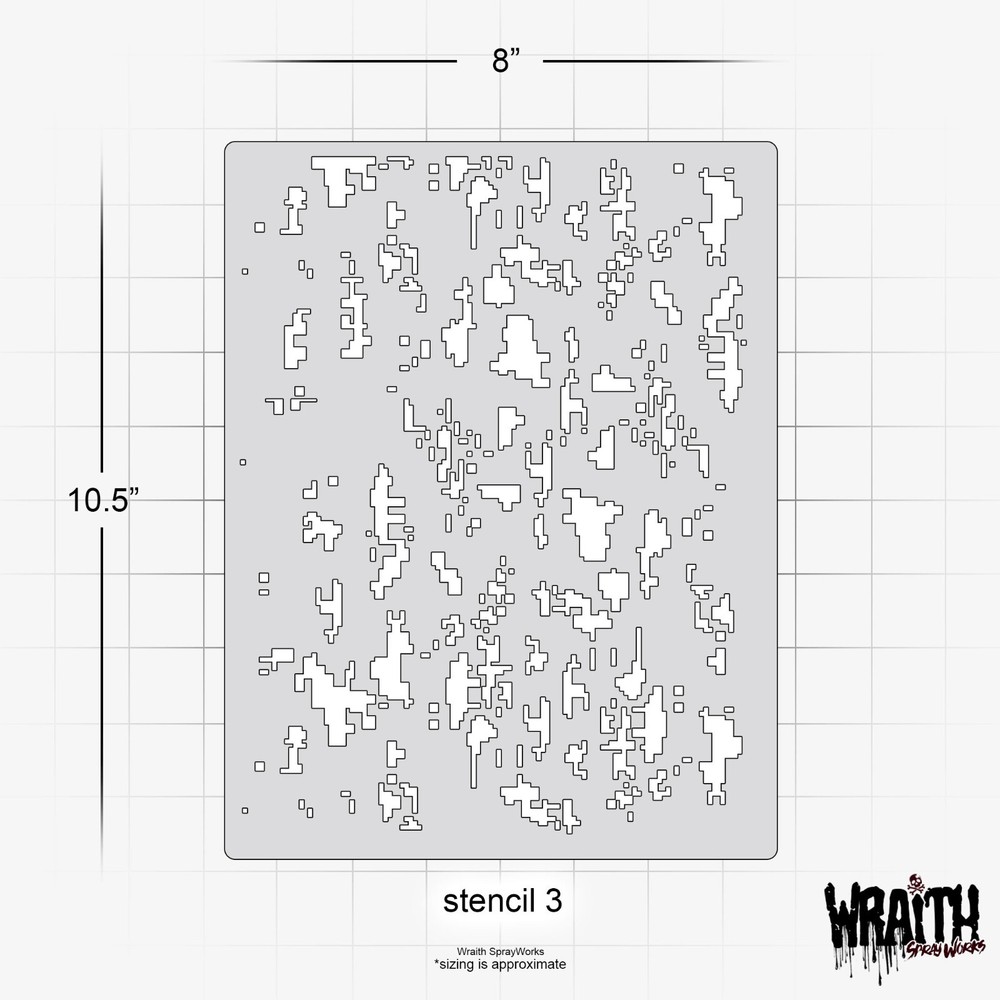 Digital Camo Set #1 - Reusable Airbrush Stencil Template
