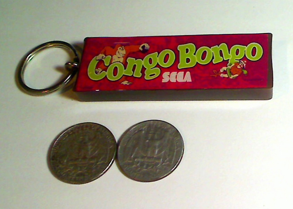 Congo Bongo Arcade Marquee Coin Door accessory Keychain