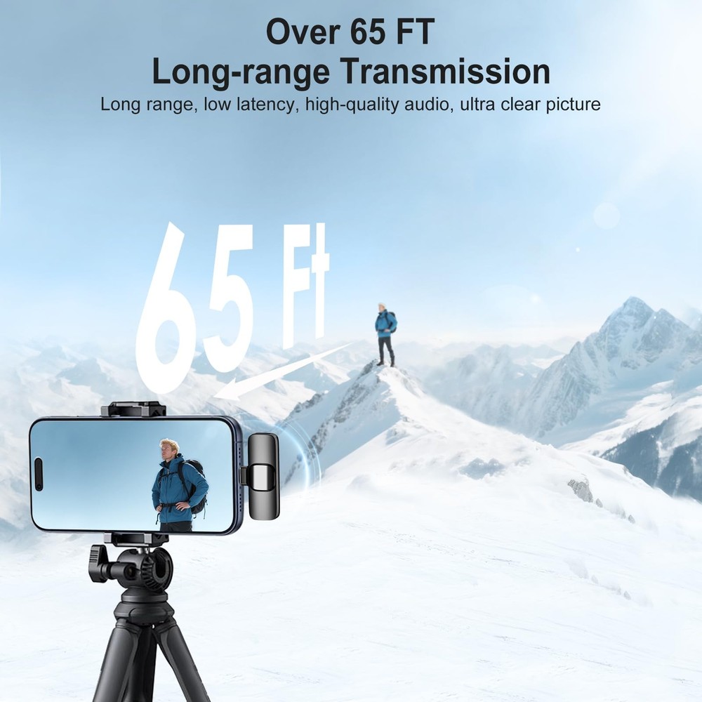 PoP voice USB C Mini Wireless Lavalier Microphone for iPhone/Android, Lapel M...