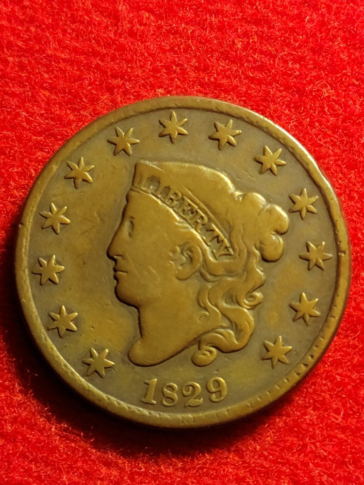 1829 large cent N-4 Large Letters